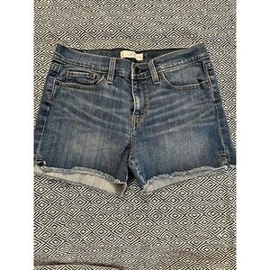 Levi's Distressed Medium Blue Denim Cutoff Shorts